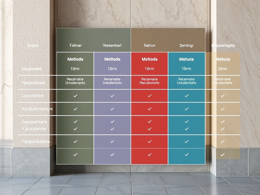 Таблица методов и их применимостей для различных категорий и измерений.